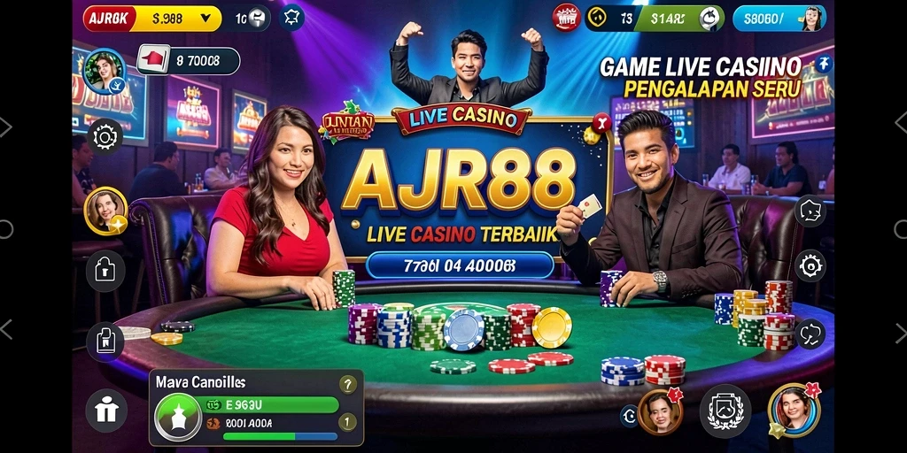 Tampilan saat bermain Live Casino yang seru dan mendebarkan.