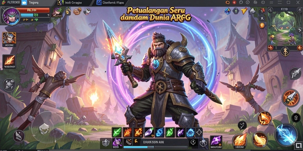 Tampilan menarik dari gameplay FILTER303 dalam bertarung melawan monster.