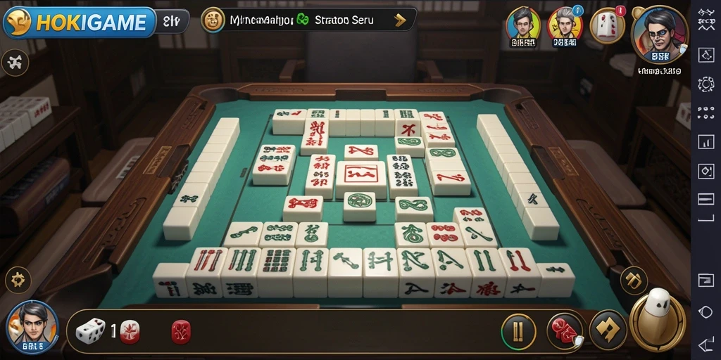 Tampilan gameplay HOKIGAME yang seru dan menantang dalam permainan Mahjong.