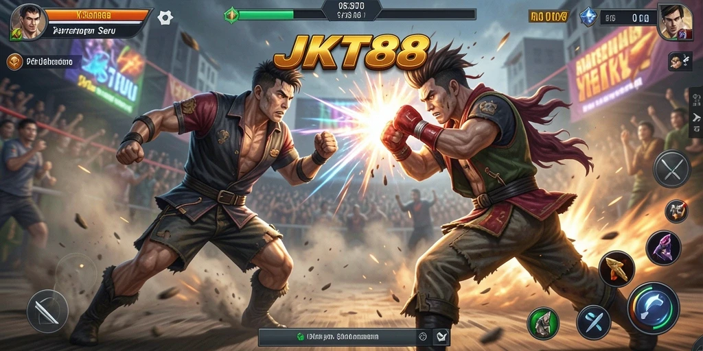 Tampilan gameplay mendebarkan JKT88 dalam aksi penuh ketegangan.