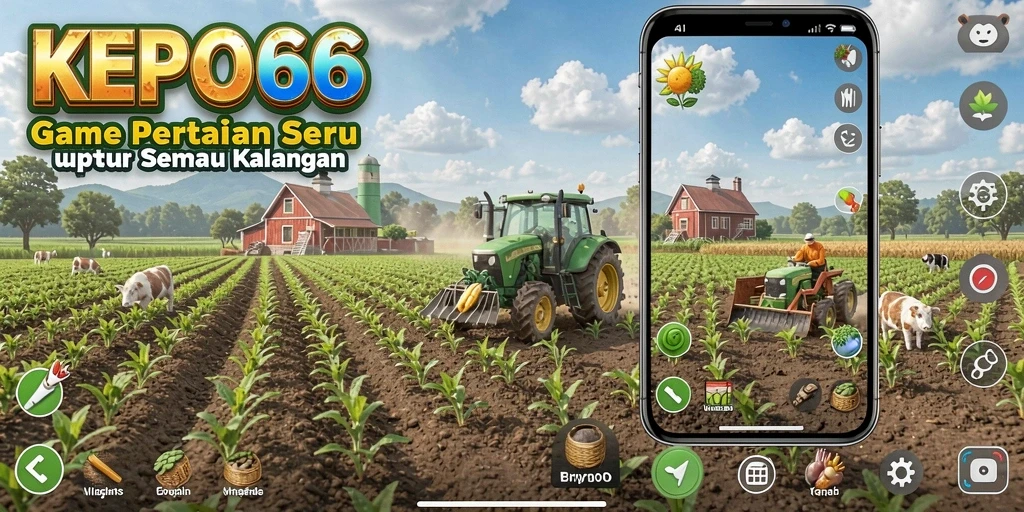 Tampilan menarik dari gameplay KEPO66 yang penuh dengan aktivitas bertani.
