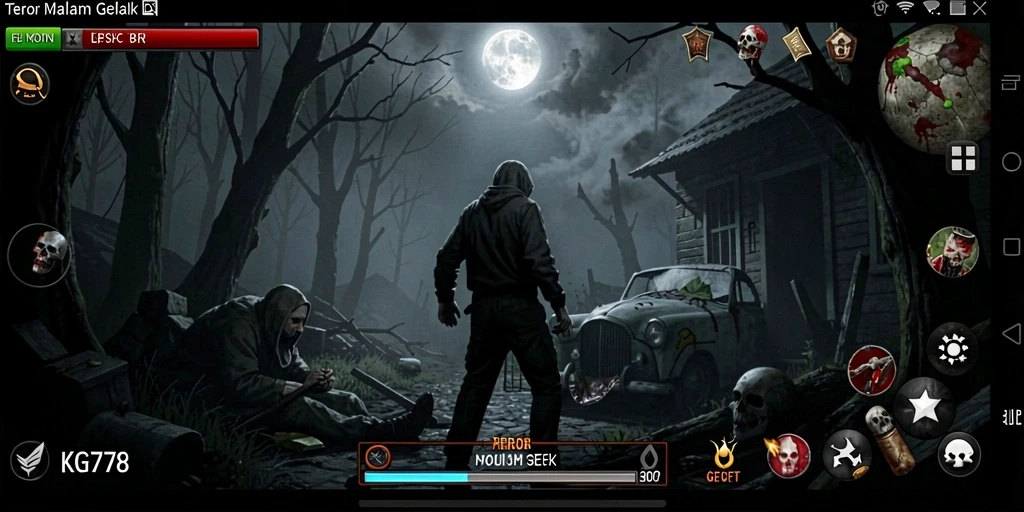 Screenshot menampilkan gameplay menakutkan di KG778.
