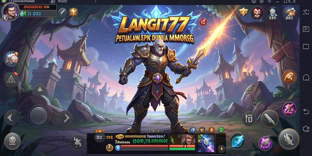 Tampilan gameplay epik LANGIT777 dalam petualangan MMORPG.