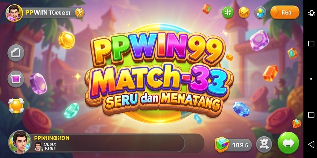 Tampilan menarik gameplay PPWIN99 dengan permata berwarna-warni.