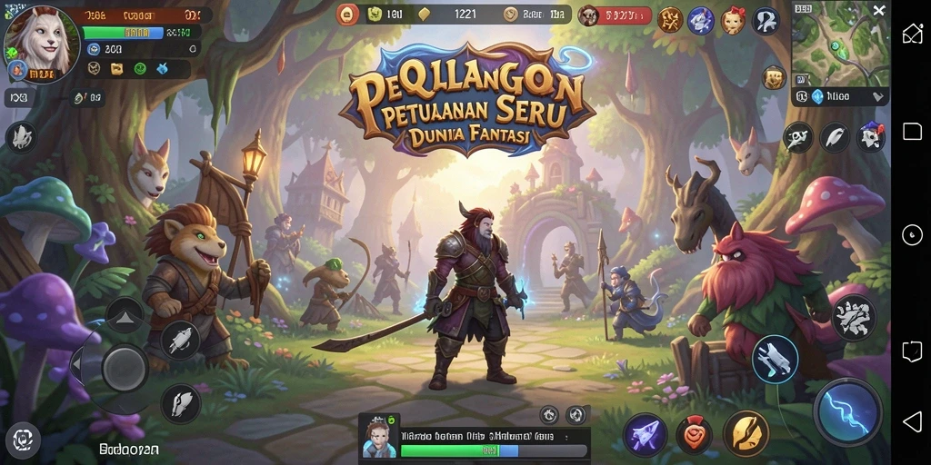 Screenshot gameplay QQ1221 menampilkan petualangan seru di lingkungan fantastis.