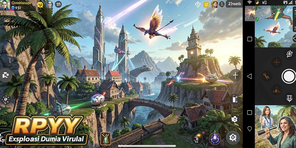 Tampilan gameplay menarik dari RPYYY dalam simulasi dunia virtual.