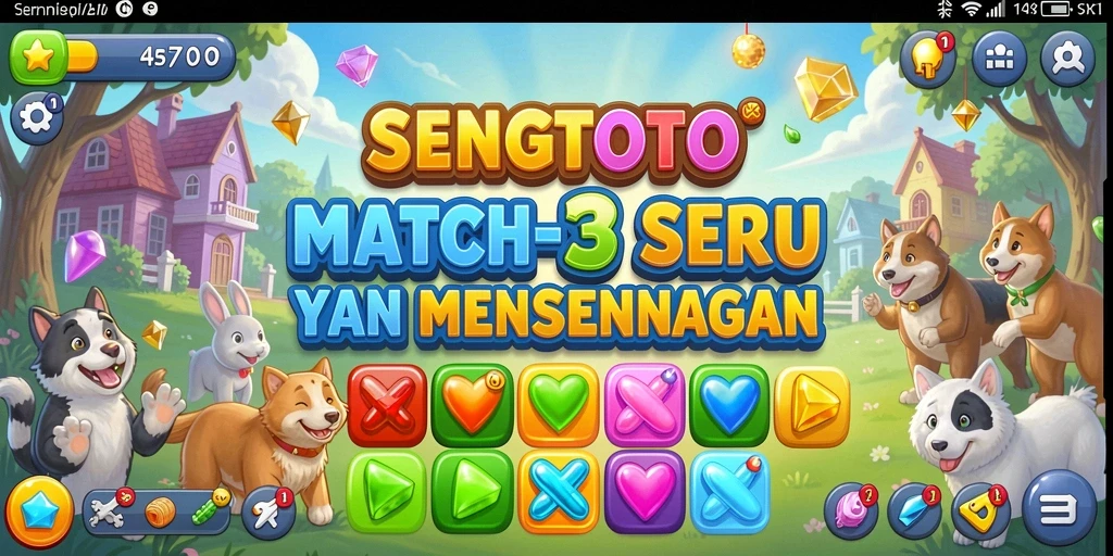 Screenshot gameplay SENGTOTO menampilkan kombinasi warna yang cerah dan objek yang menarik.