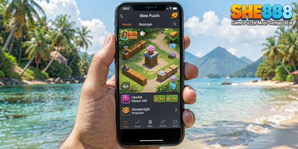 Tangkapan layar gameplay <strong>SHE888</strong> menampilkan teka-teki yang penuh warna dan menarik.
