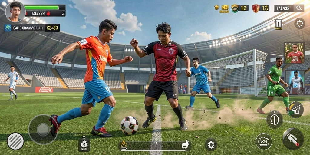 Tampilan gameplay TALAS89 yang menampilkan aksi olahraga seru.