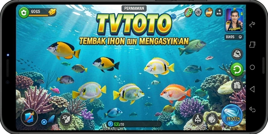 Tangkapan layar gameplay Tembak Ikan yang seru di TVTOTO.