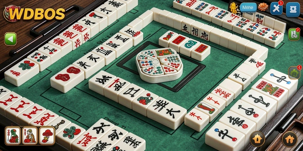Screenshot utama WDBOS menampilkan gameplay Mahjong yang seru.
