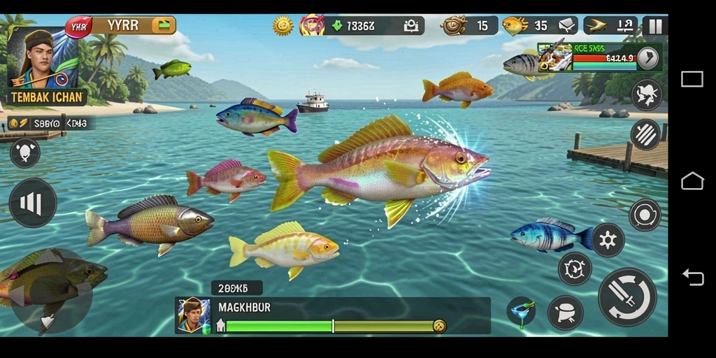 Gameplay YYRR yang menarik dengan tampilan underwater yang realistis.